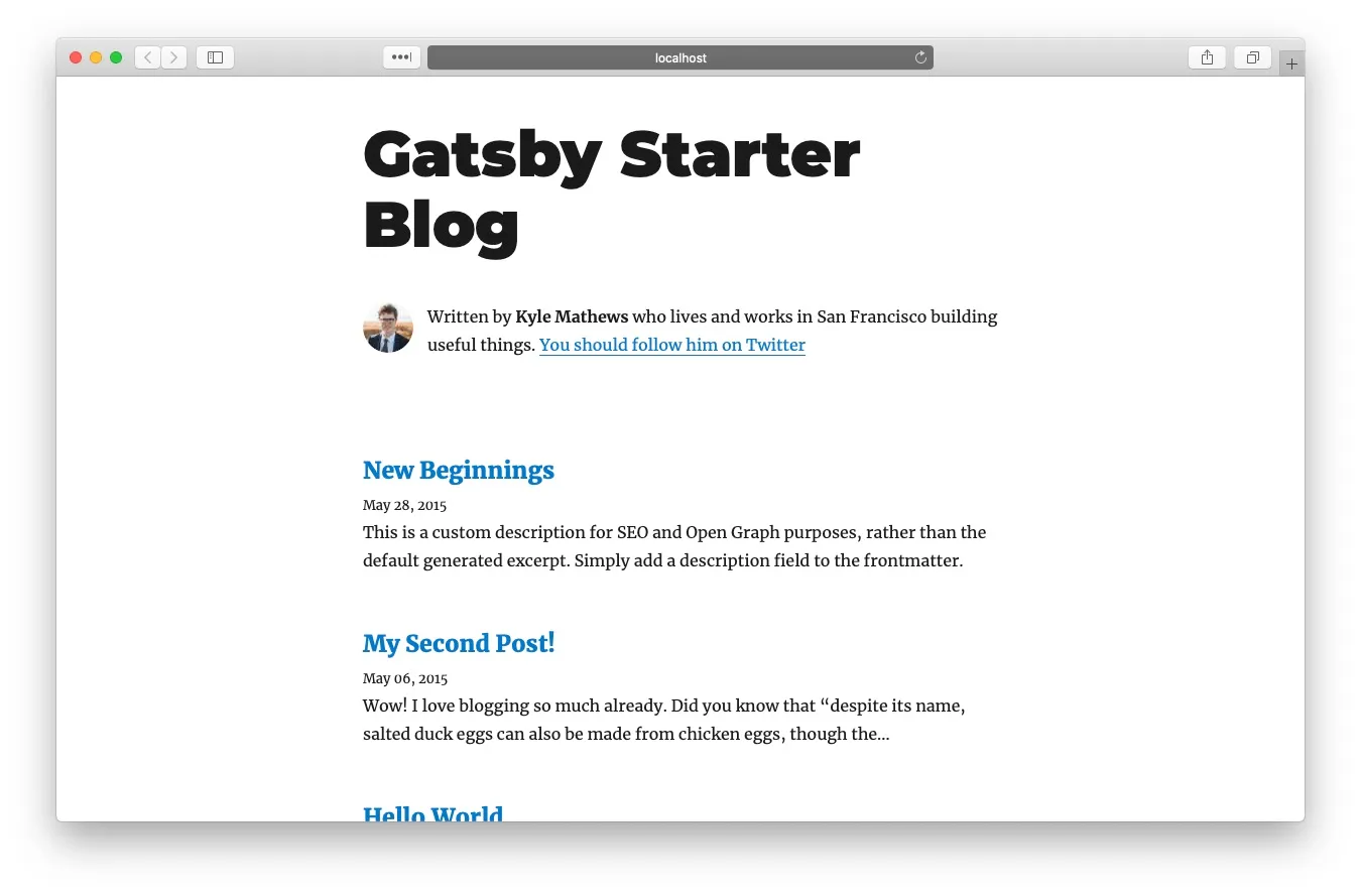 Ejemplo gatsby-starter-blog